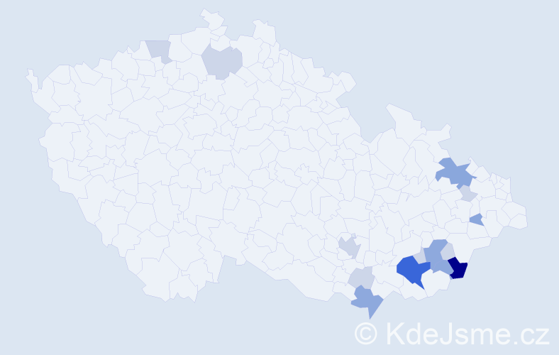 Příjmení: 'Machuča', počet výskytů 41 v celé ČR