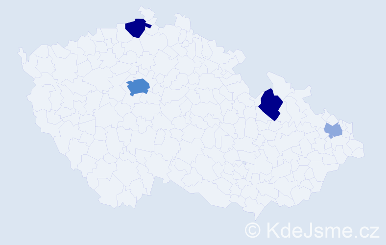 Příjmení: 'Czastková', počet výskytů 16 v celé ČR