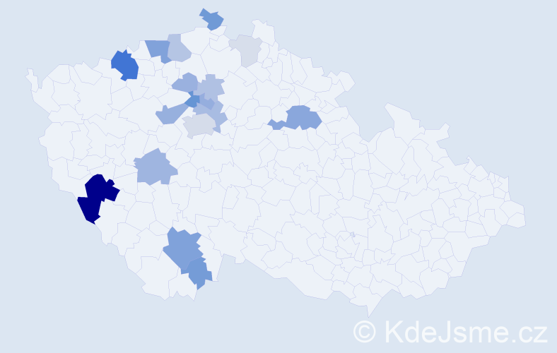 Příjmení: 'Šlenc', počet výskytů 54 v celé ČR