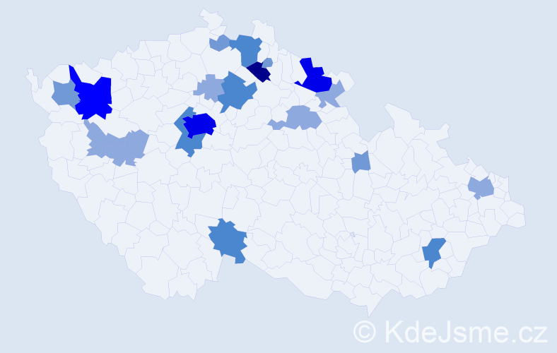 Příjmení: 'Sunek', počet výskytů 50 v celé ČR