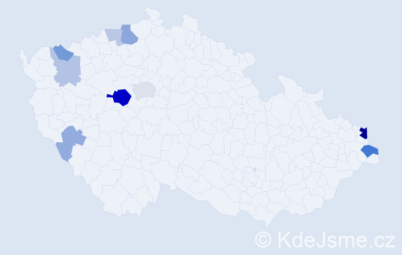 Příjmení: 'Pelecháčová', počet výskytů 24 v celé ČR