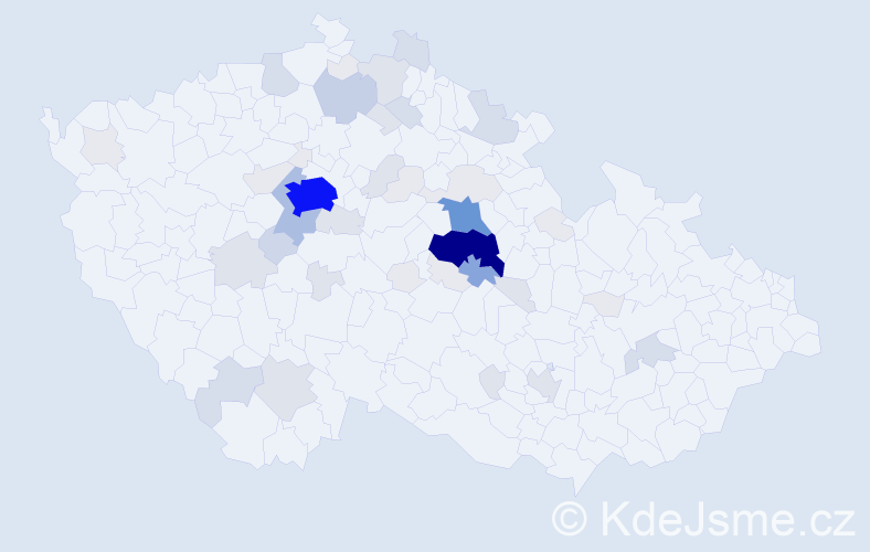 Příjmení: 'Kábele', počet výskytů 199 v celé ČR
