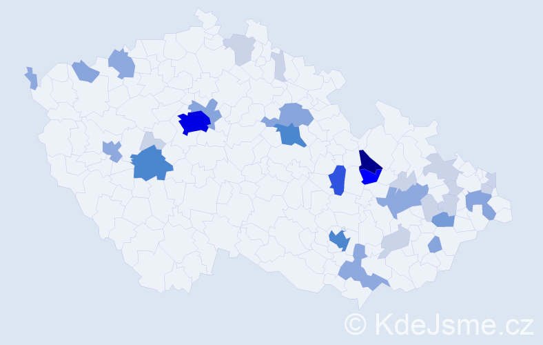 Příjmení: 'Klemšová', počet výskytů 104 v celé ČR