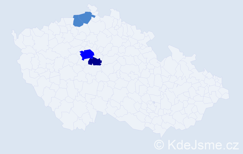 Příjmení: 'Kudrmanová', počet výskytů 7 v celé ČR