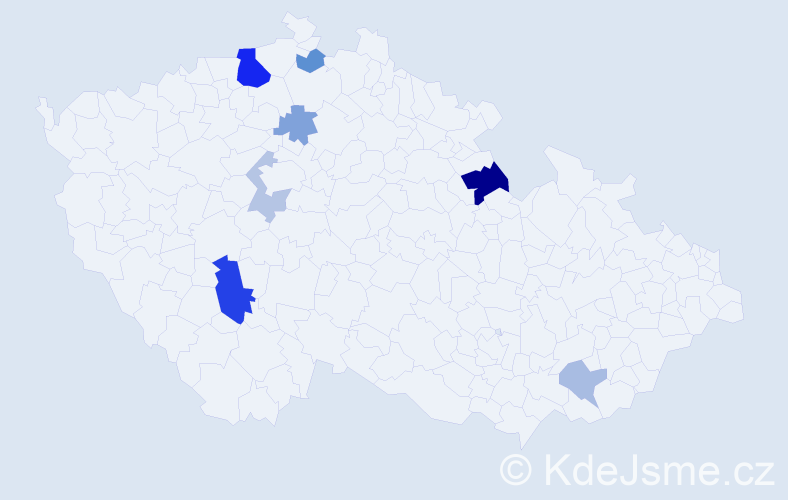 Příjmení: 'Stiblík', počet výskytů 16 v celé ČR