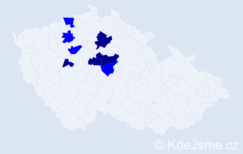 Příjmení: 'Keszeg', počet výskytů 14 v celé ČR