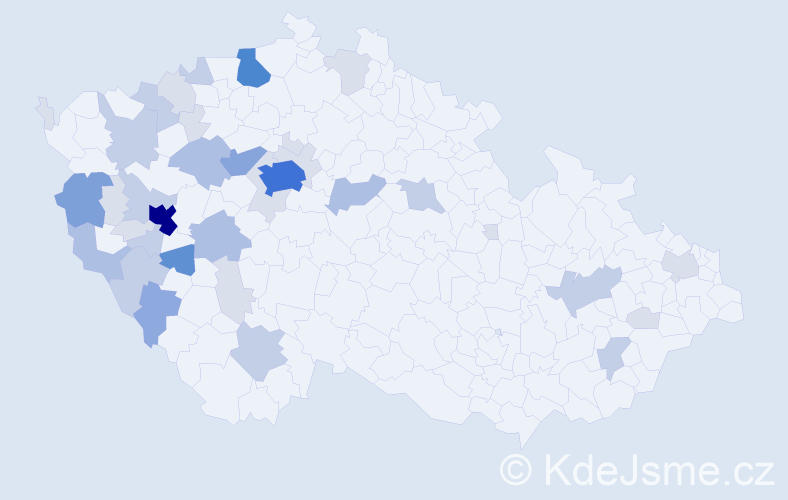 Příjmení: 'Terčová', počet výskytů 114 v celé ČR