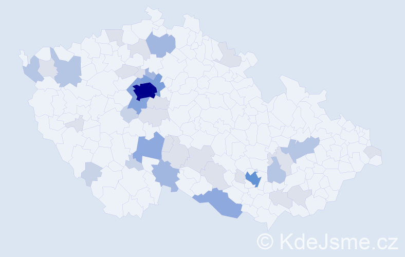 Příjmení: 'Hodinková', počet výskytů 106 v celé ČR