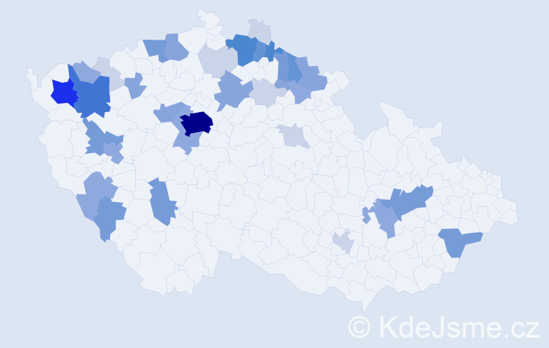 Příjmení: 'Sacher', počet výskytů 115 v celé ČR
