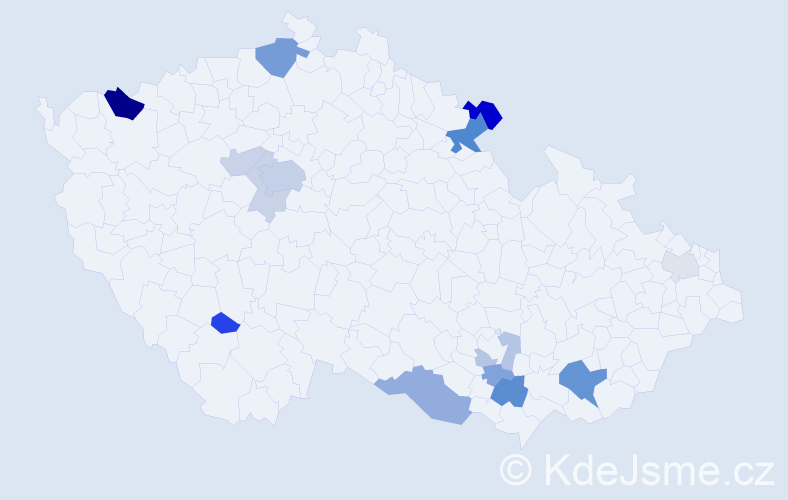 Příjmení: 'Hlušek', počet výskytů 35 v celé ČR