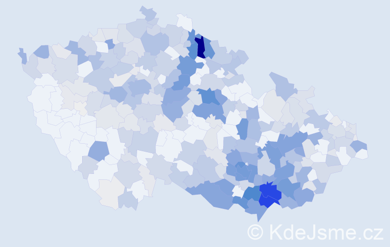 Příjmení: 'Zelinka', počet výskytů 1695 v celé ČR