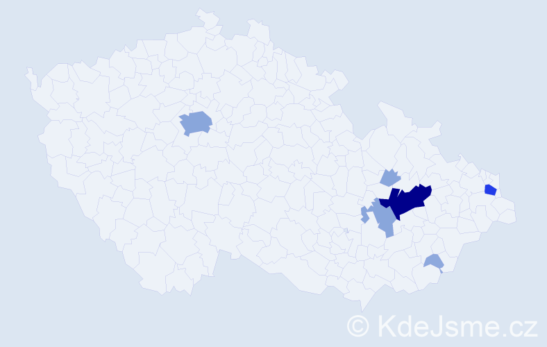 Příjmení: 'Brumarová', počet výskytů 22 v celé ČR