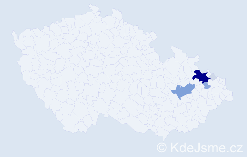 Příjmení: 'Paruzová', počet výskytů 23 v celé ČR