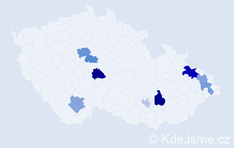 Příjmení: 'Radev', počet výskytů 22 v celé ČR