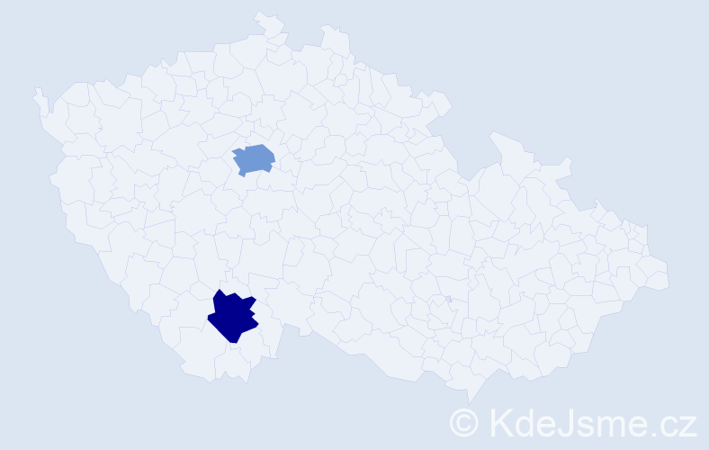Příjmení: 'Kuleva', počet výskytů 3 v celé ČR