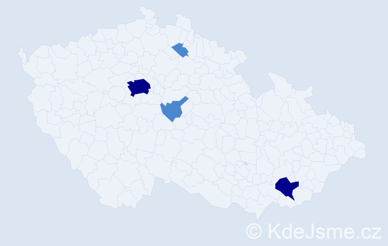 Příjmení: 'Kehár', počet výskytů 8 v celé ČR