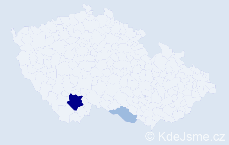 Příjmení: 'Winkelhoferová', počet výskytů 5 v celé ČR