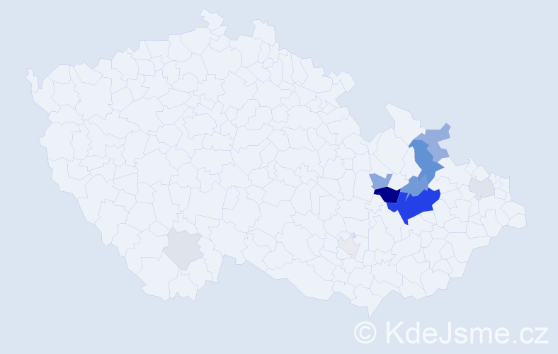 Příjmení: 'Grofková', počet výskytů 38 v celé ČR