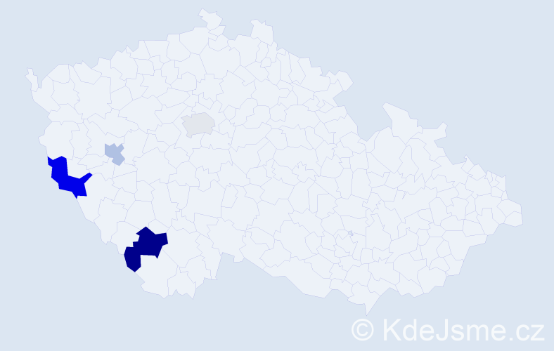 Příjmení: 'Kuttenberg', počet výskytů 6 v celé ČR