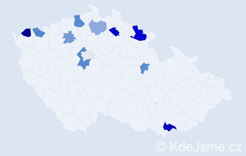 Příjmení: 'Prokopenková', počet výskytů 22 v celé ČR