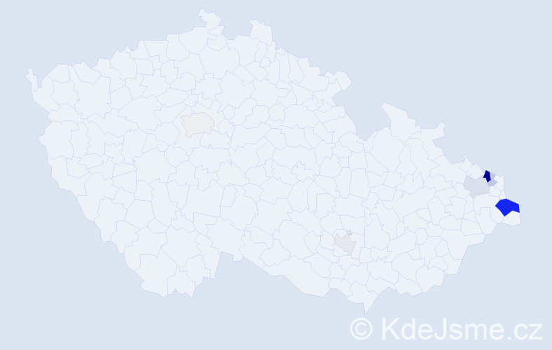 Příjmení: 'Klepaczová', počet výskytů 19 v celé ČR