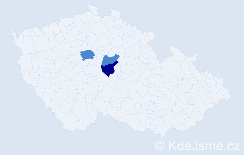 Příjmení: 'Téger', počet výskytů 5 v celé ČR