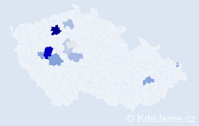Příjmení: 'Lupáčová', počet výskytů 23 v celé ČR
