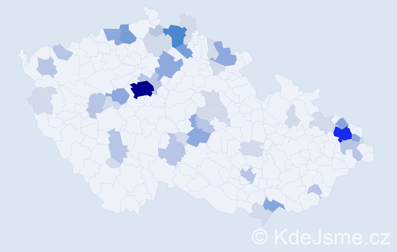 Příjmení: 'Tomová', počet výskytů 111 v celé ČR
