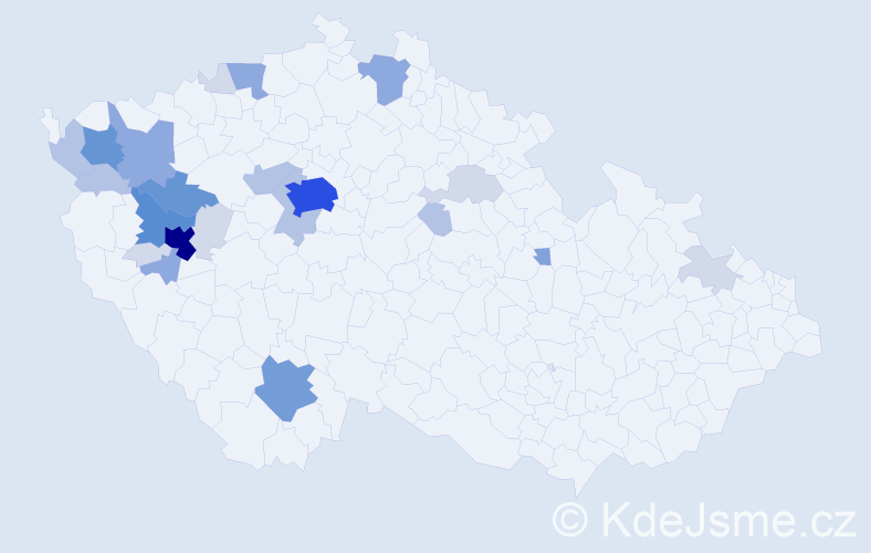 Příjmení: 'Kroft', počet výskytů 81 v celé ČR