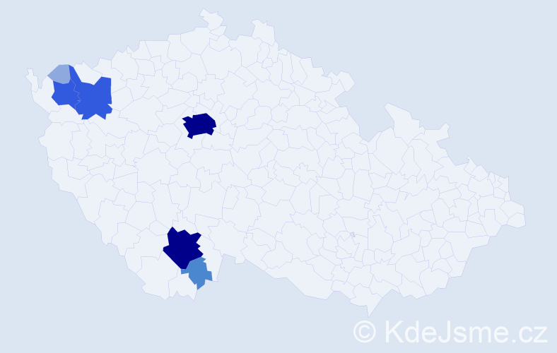 Příjmení: 'Manoch', počet výskytů 19 v celé ČR