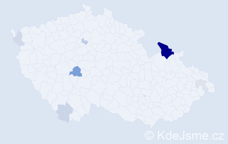 Příjmení: 'Andrušíková', počet výskytů 19 v celé ČR