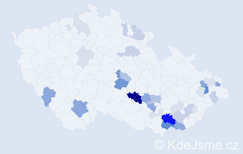 Příjmení: 'Lundová', počet výskytů 132 v celé ČR