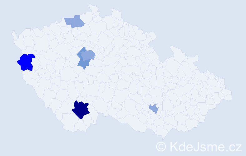 Příjmení: 'Krafl', počet výskytů 16 v celé ČR