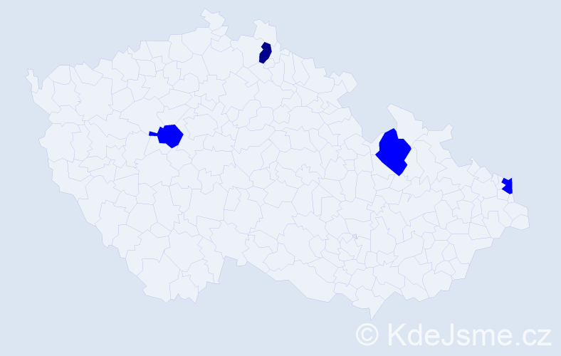 Příjmení: 'Mrenová', počet výskytů 5 v celé ČR