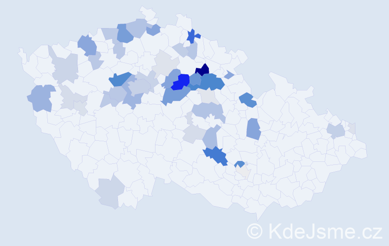 Příjmení: 'Pácalová', počet výskytů 155 v celé ČR