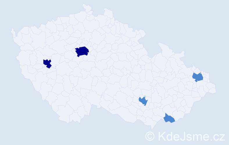 Příjmení: 'Pivák', počet výskytů 9 v celé ČR