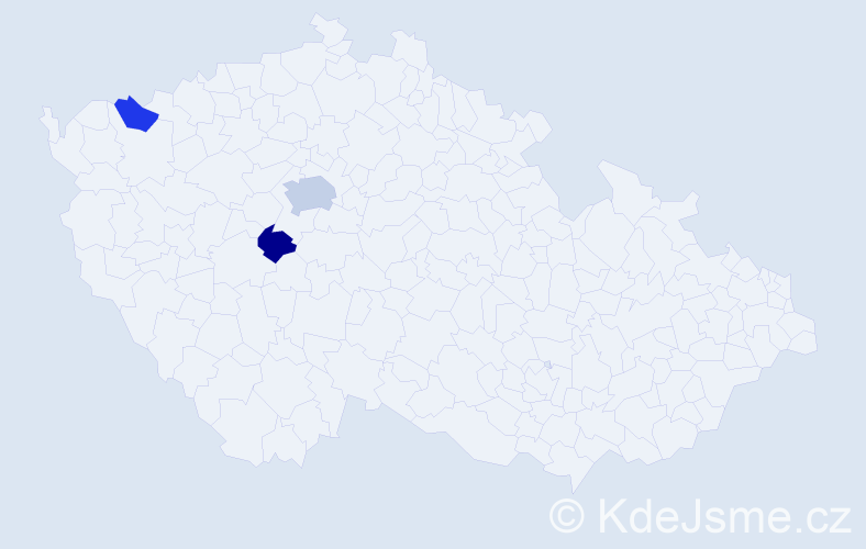 Příjmení: 'Hurtáková', počet výskytů 5 v celé ČR