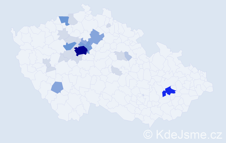 Příjmení: 'Landsingerová', počet výskytů 71 v celé ČR