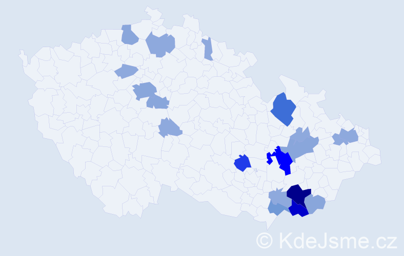Příjmení: 'Vodná', počet výskytů 56 v celé ČR