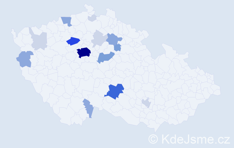 Příjmení: 'Kaliašová', počet výskytů 53 v celé ČR