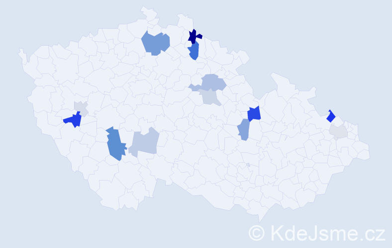 Příjmení: 'Kušnierik', počet výskytů 24 v celé ČR