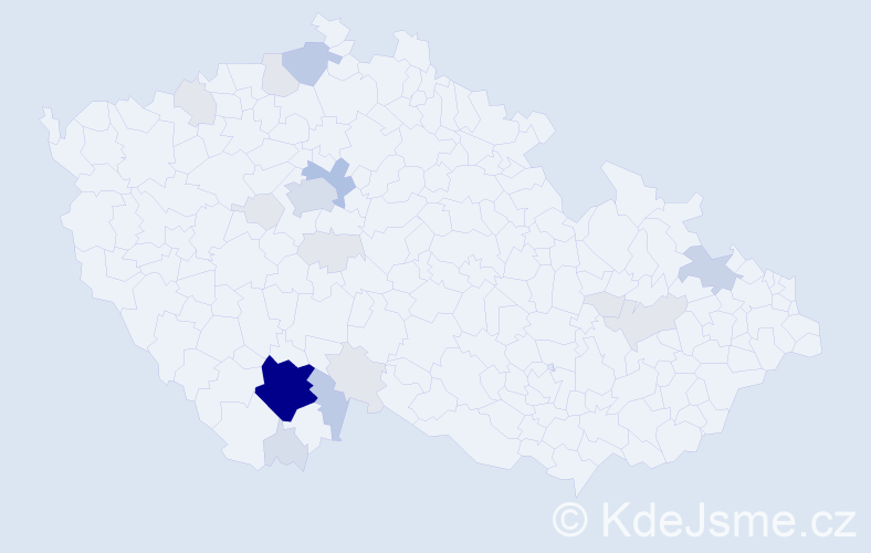Příjmení: 'Sukdol', počet výskytů 65 v celé ČR
