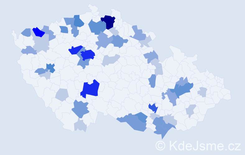 Příjmení: 'Löfflerová', počet výskytů 134 v celé ČR