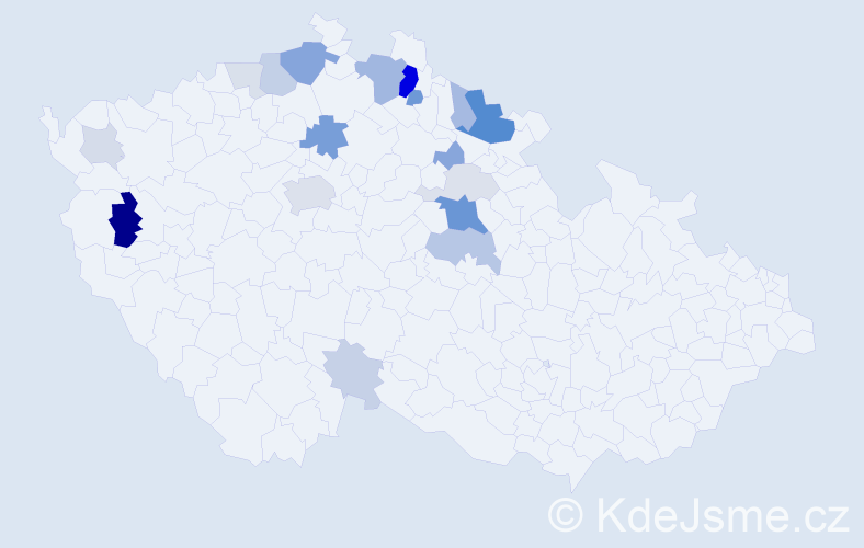 Příjmení: 'Markalous', počet výskytů 59 v celé ČR