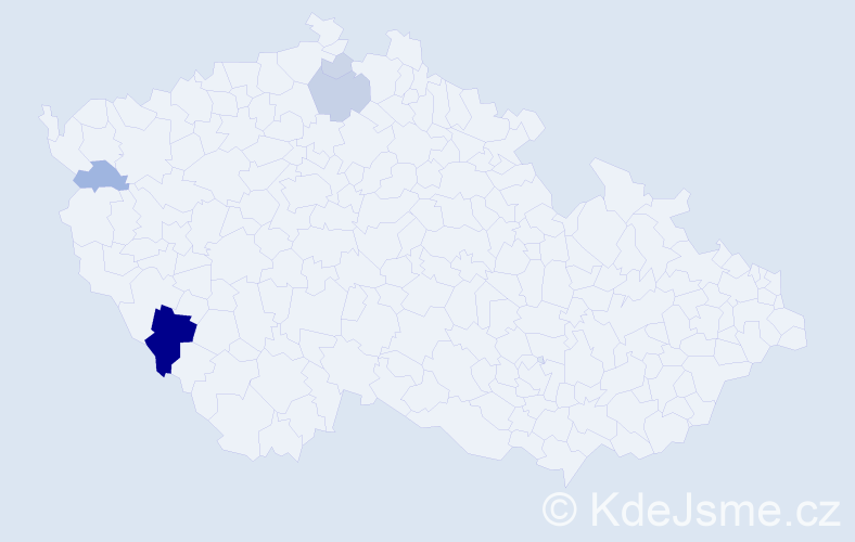 Příjmení: 'Koutenka', počet výskytů 18 v celé ČR