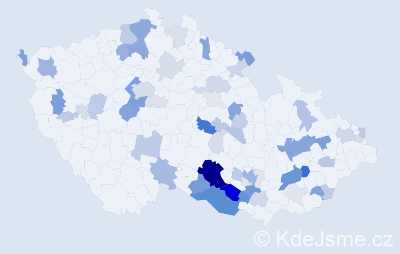 Příjmení: 'Dusík', počet výskytů 219 v celé ČR