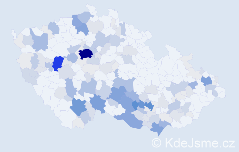 Příjmení: 'Budín', počet výskytů 606 v celé ČR