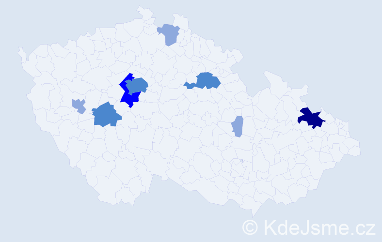 Příjmení: 'Cvanciger', počet výskytů 18 v celé ČR