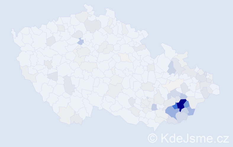 Příjmení: 'Vyoral', počet výskytů 484 v celé ČR