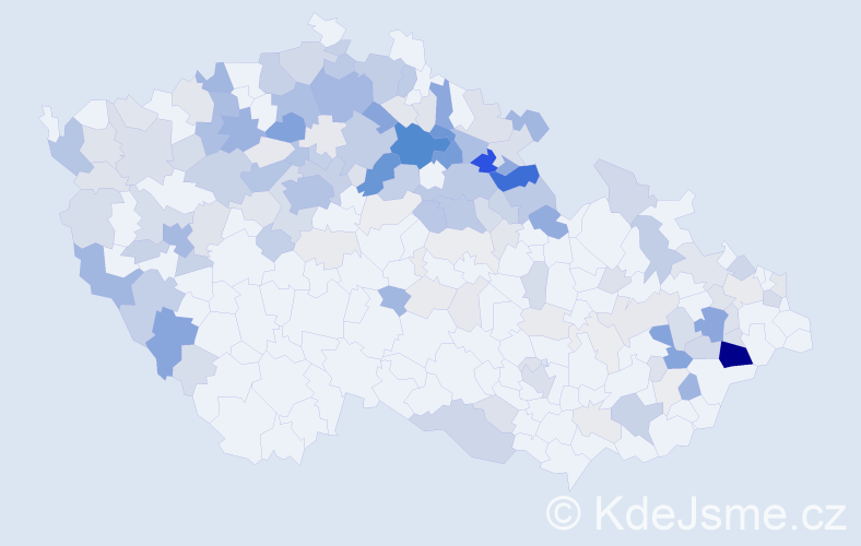 Příjmení: 'Ulrychová', počet výskytů 591 v celé ČR